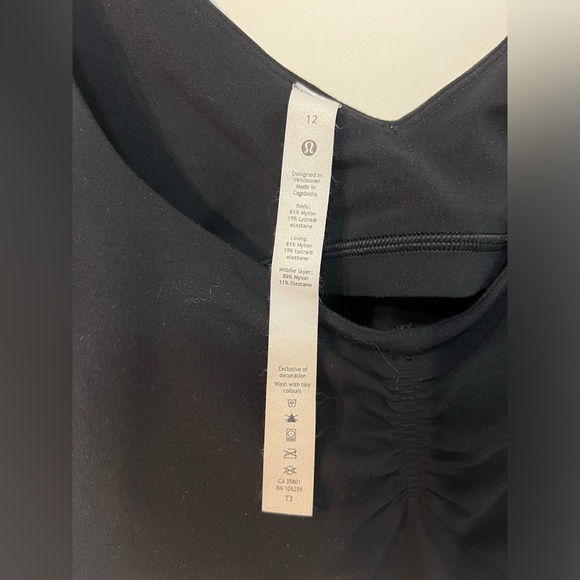 Lululemon Align Tank *Gathered-Front Black Size 12 - Picture 4 of 7